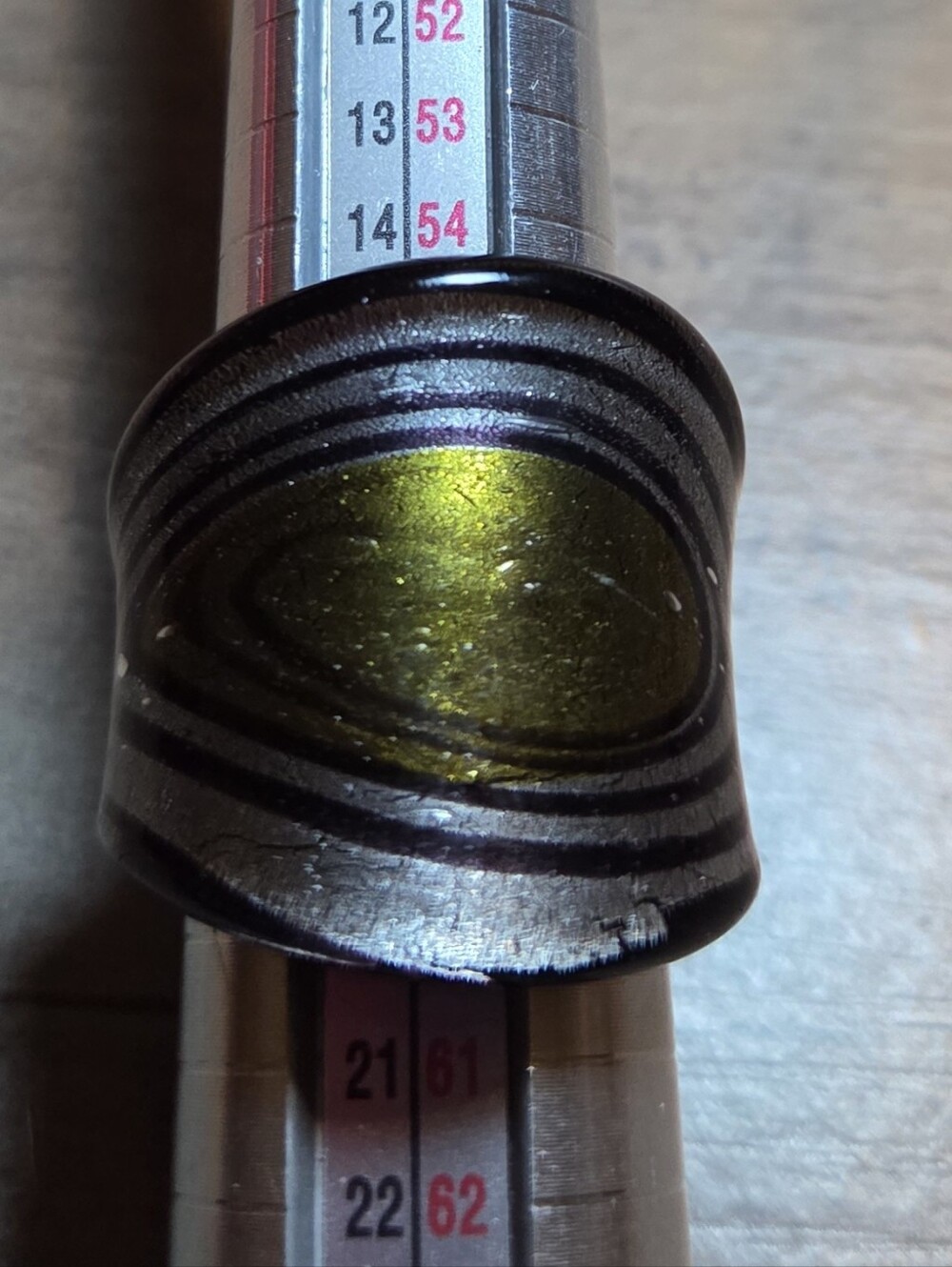 Black And Yellow Glass Ring Size 8